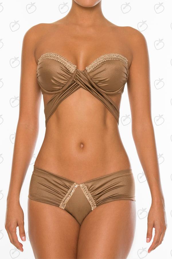 Capadozia Bronze Bandeau Bikini Set